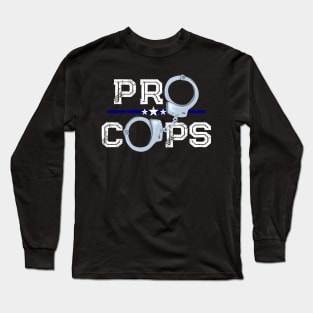 Pro Cops Blue Line Handcuffs Police Long Sleeve T-Shirt